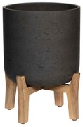 Charlie ültetőgép alacsony lábakkal, antik fekete, többféle méretben - Pottery Pots méret: L - h 23 cm, ⌀ 23 cm / h 34,5 cm, ⌀ 29,5 cm