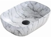 Mexen Rita munkalapra szerelhető mosdó 45 x 32 cm, fehér kő - 21084591