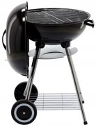 Faszén grill kerekeken burkolattal gömb - fekete