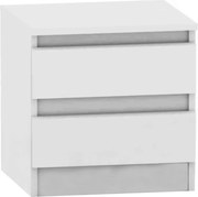 2 fiókos éjjeliszekrény, fehér, HANY NEW 002