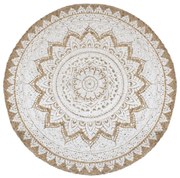 kör alakú, fonott juta szőnyeg nyomott mintával 210 cm