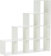 könyvespolc piramis, fehér, laminált DTD, NORAH