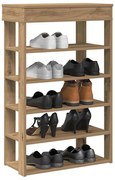 kézműves tölgy színű szerelt fa cipősszekrény 60x30x98 cm