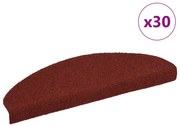 öntapadós lépcsőszőnyegek 30 db 65 x 21 x 4 cm bordói piros félkör alakú nagy