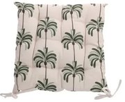 Pálmák steppelt ülőpárna, zöld, 40 x 40 cm