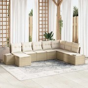 Kerti Kanapé Szett 8 pcs Bézs 319 x 209 x 85 cm Poli rattan
