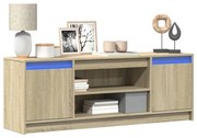 sonoma tölgy színű szerelt fa LED-es TV-szekrény 139,5x34x50 cm
