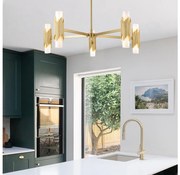 Elstead MARVELE10-AB-OPAL - Rúddal szerelt MARVELE csillár 10xE14/40W/230V, arany