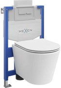Mexen falba építhető WC készlet Fenix XS-U, Rico WC csészével és lassan záródó WC ülőkével, fehér matt - 68530724001
