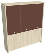 Verno magas szekrény 188 x 46 x 210 cm, kombinált ajtó, akác / barna
