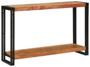 Konzolasztal polcokkal Barna 120 x 33 x 75 cm tömör akácfa