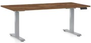 OfficeTech D állítható magasságú asztal, 160 x 80 cm, szürke alap, silverjack tölgy