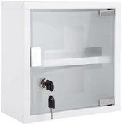 Fehér fém fali gyógyszeres szekrény 12x25 cm – PT LIVING