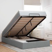 Ottomán ágykeret matraccal világosszürke 120x190 cm szövet