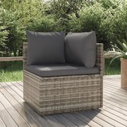 vidaXL szürke polyrattan kerti sarokkanapé párnával 57 x 57 x 56 cm