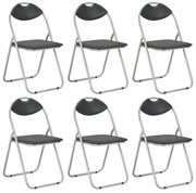 6 db fekete műbőr összecsukható étkezőszék