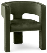 Sötétzöld design fotel ALPAH B VELVET