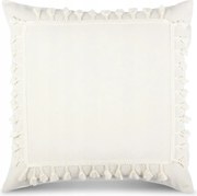 Boho díszpárnahuzat 45x45 Eurofirany krémszínű, pomponokkal díszített
