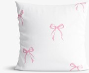 Goldea gyermek pamut párnahuzat - rózsaszín masnik 40 x 40 cm
