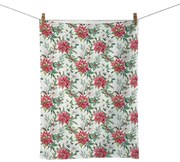 Mikulásvirágos karácsonyi pamut konyharuha Christmas florals