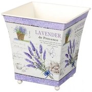 Levendula fém virágtartó, 12 x 13 x 12 cm