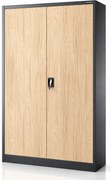 Fém irodai iratszekrény antracit / sonoma tölgy: Eco Design JAN II, 1150 x 1850 x 400 mm