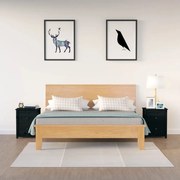 2 darab fekete tömör fenyőfa éjjeliszekrény 50x35x61,5 cm