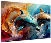 Kép - Delfin festmény (90x60 cm)