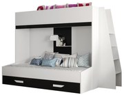 Kombinált gyerekágy 90 cm Puro 17 (matt fehér + fényes fehér + fényes fekete). 1087114