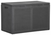 fekete PP rattan kerti tárolóláda 180 L