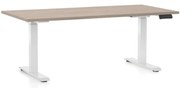 Állítható magasságú asztal OfficeTech C, 160 x 80 cm, fehér alap, tölgy
