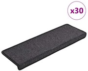 30 db lépcsőszőnyeg 65 x 21 x 4 cm antracit téglalap alakú széllel