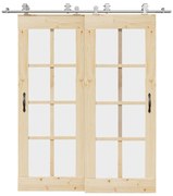 ezüstszínű rozsdamentes acél tolóajtó fémszerelék készlet 200cm