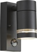 Modern fekete kültéri fali lámpa IP44 mozgásérzékelővel - Ensam