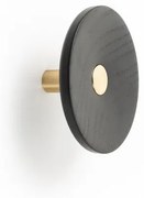 Fogas Viefe ZOOT gomb, 120mm, fa-alumínium, csiszolt sötét sárgaréz + fekete lakkozott EI