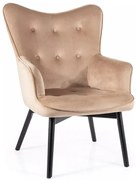 Carmen bársony fotel bézs