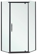 Celtic 100x100 cm ötszögletű zuhanykabin tálca nélkül fekete