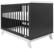 New Baby Marcus gyermekágy korláttal, fekete/fehér