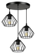 Csillár zsinóron CEED 3xE27/60W/230V fekete