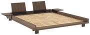 Barna borovi fenyő franciaágy ágyráccsal 160x200 cm Social – Karup Design
