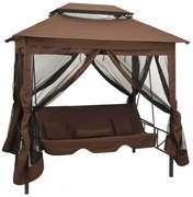 kávébarna átalakítható pavilon hintaágy