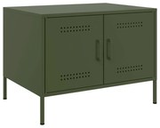 olívazöld acél dohányzóasztal 68 x 50 x 50,5 cm