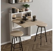 Összecsukható asztal BRACKED 96x70 cm fehér/barna