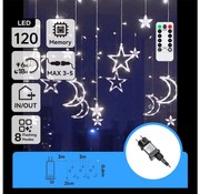 Aigostar - LED kültéri karácsonyi fényfüzér 120xLED/6W/230V/8 funkcióval 3x0,6m IP44 hideg fehérDO