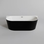 LANA || félszabadon álló fürdőkád, fal mellé, fekete-fehér, 170x75x58 cm