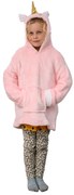 HOODIE UNICORN rózsaszín gyermek ujjas pléd ujjal és kapucnival