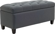 HOMCOM Kárpitozott Pad Tárolórekesszel - Sötétszürke - 100 x 40 x 44 cm | Aosom