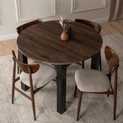 Bővíthető Étkezőasztal Kézműves Dió/Fekete Színben. HARRY 102-142 cm