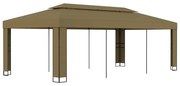 tópszínű dupla tetős pavilon 3 x 6 m 180 g/m²