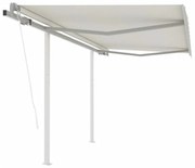 krémszínű automata napellenző póznákkal 3,5 x 2,5 m